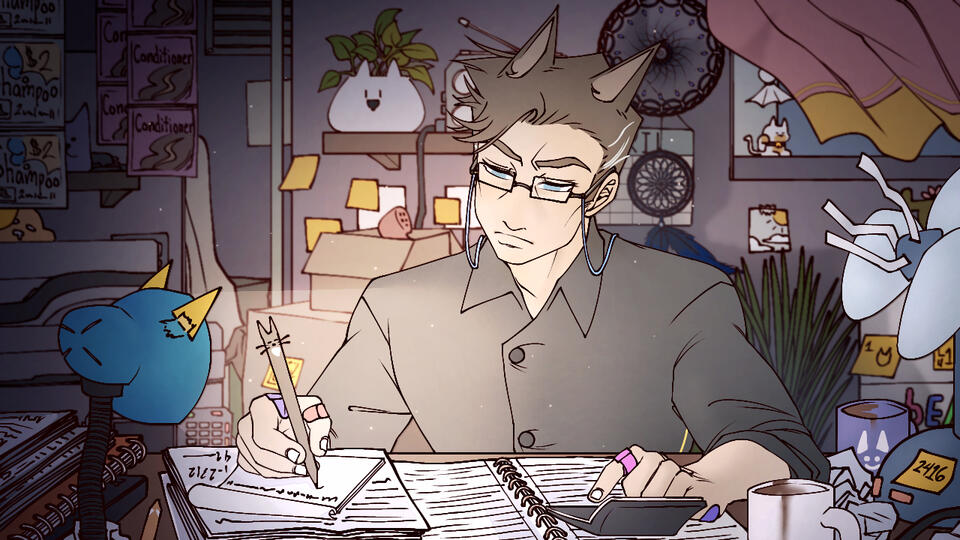 crab cat doing math